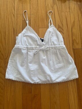 SWS White Textured Babydoll Tank - Size Medium
